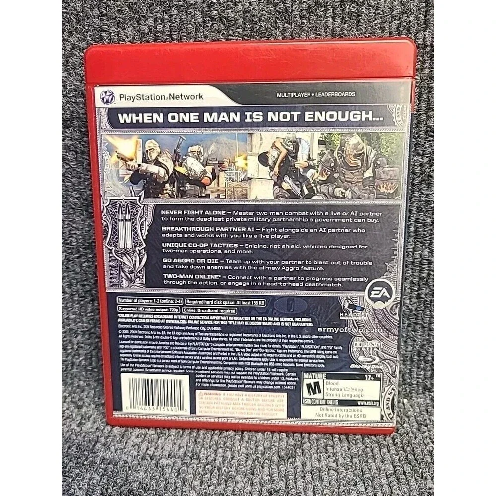 PS3 Army of Two Greatest Hits (Sony PlayStation 3, 2008) Complete Tested